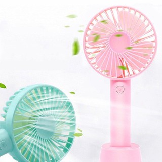 Quạt mini tích điện cầm tay có đế để bàn 3 tốc độ gió