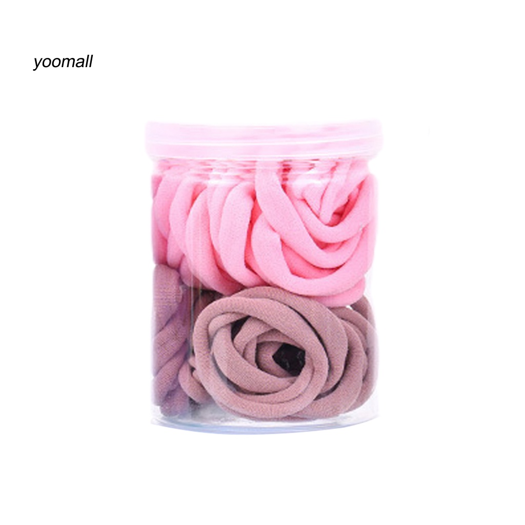 Hộp 50 Dây Buộc Tóc Đuôi Ngựa Màu Sắc Nhã Nhặn Dành Cho Nữ