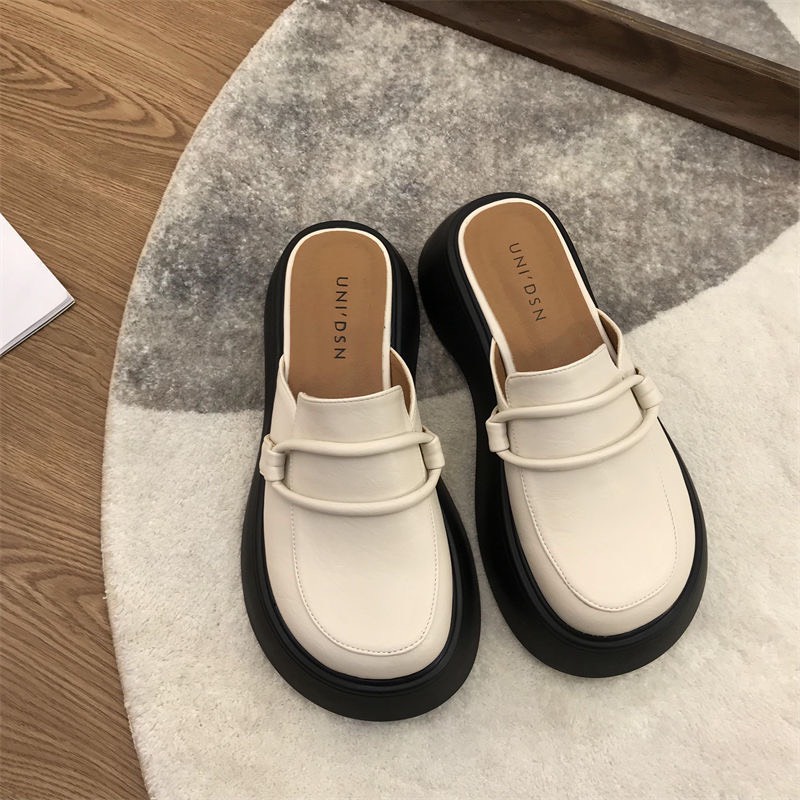 [ORDER 7-15ngày](SẴN ĐEN 36)Giày bít mũi, SỤC phong cách ulzzang màu đen trắng be mũi tròn