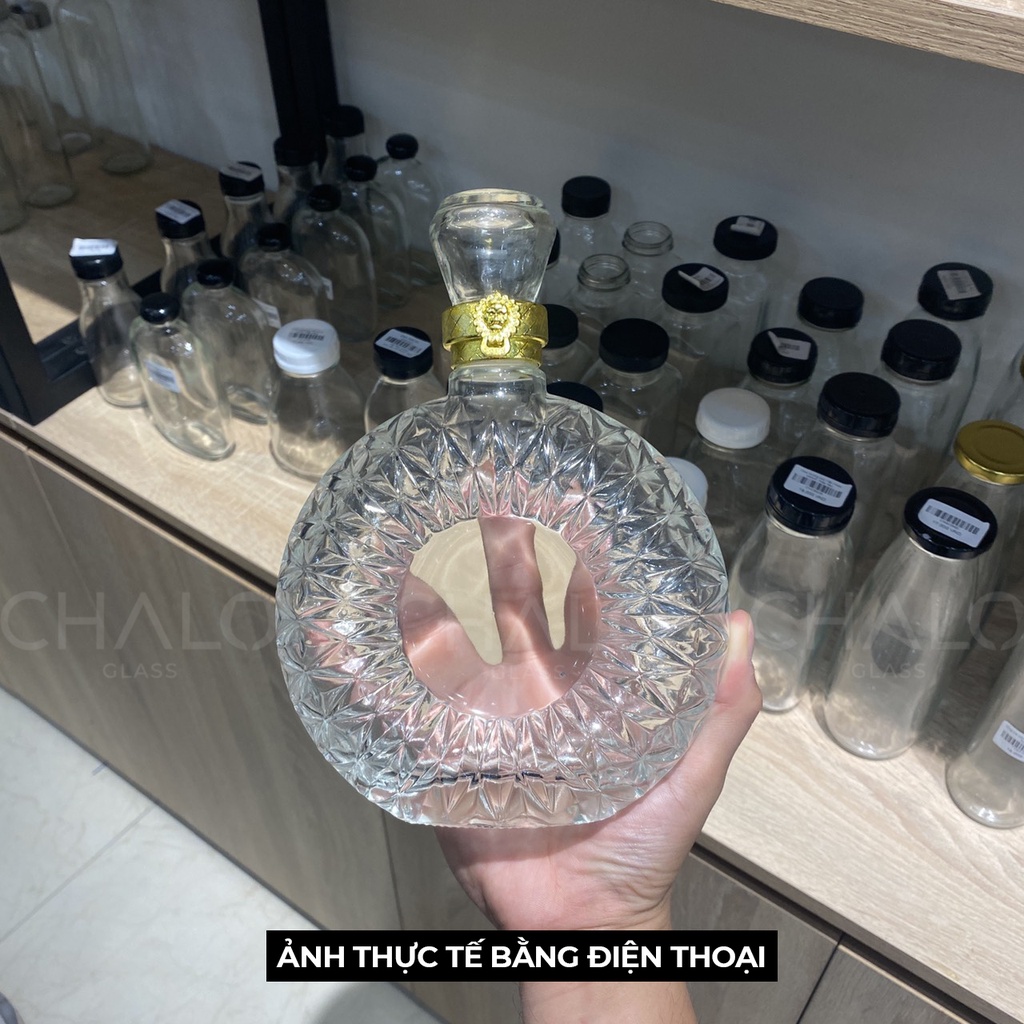 Bình đựng rượu thuỷ tinh dáng XO 500ml ~ 1000ml - Sản xuất thủ công