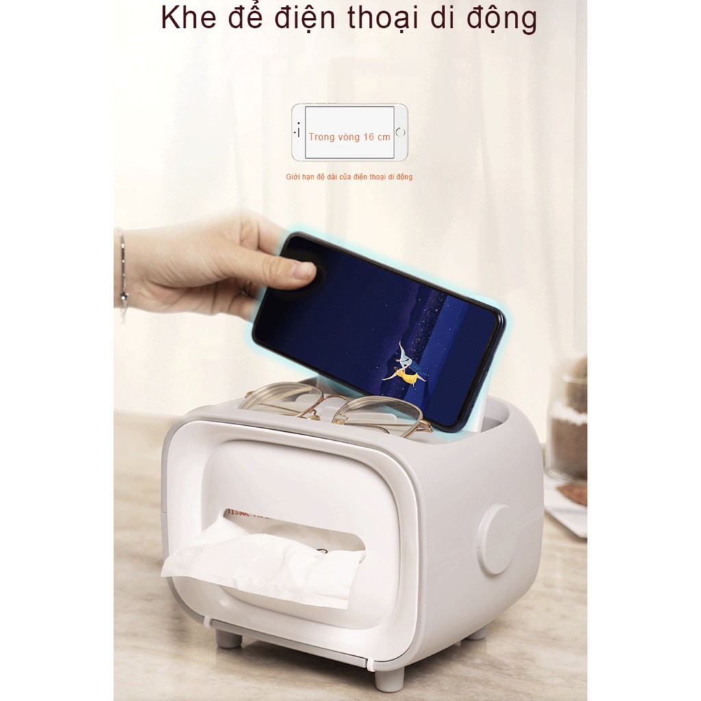 Hộp khăn giấy đa chức năng sáng tạo,có thể đặt đồ trong hộp giấy,điện thoại di động