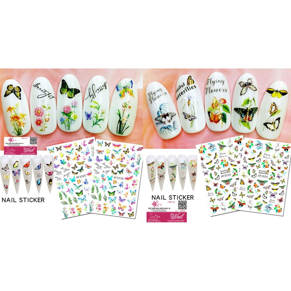 Nail Sticker Bướm Hoa Lá Hot Mới Nhất 2020