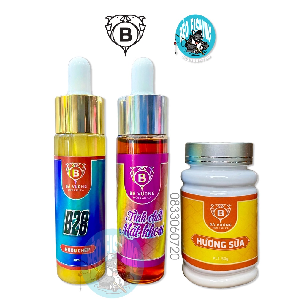 COMBO CÂU CHÉP BÁ VƯƠNG rươu chép B28 + hương sữa B06 + mật khoai