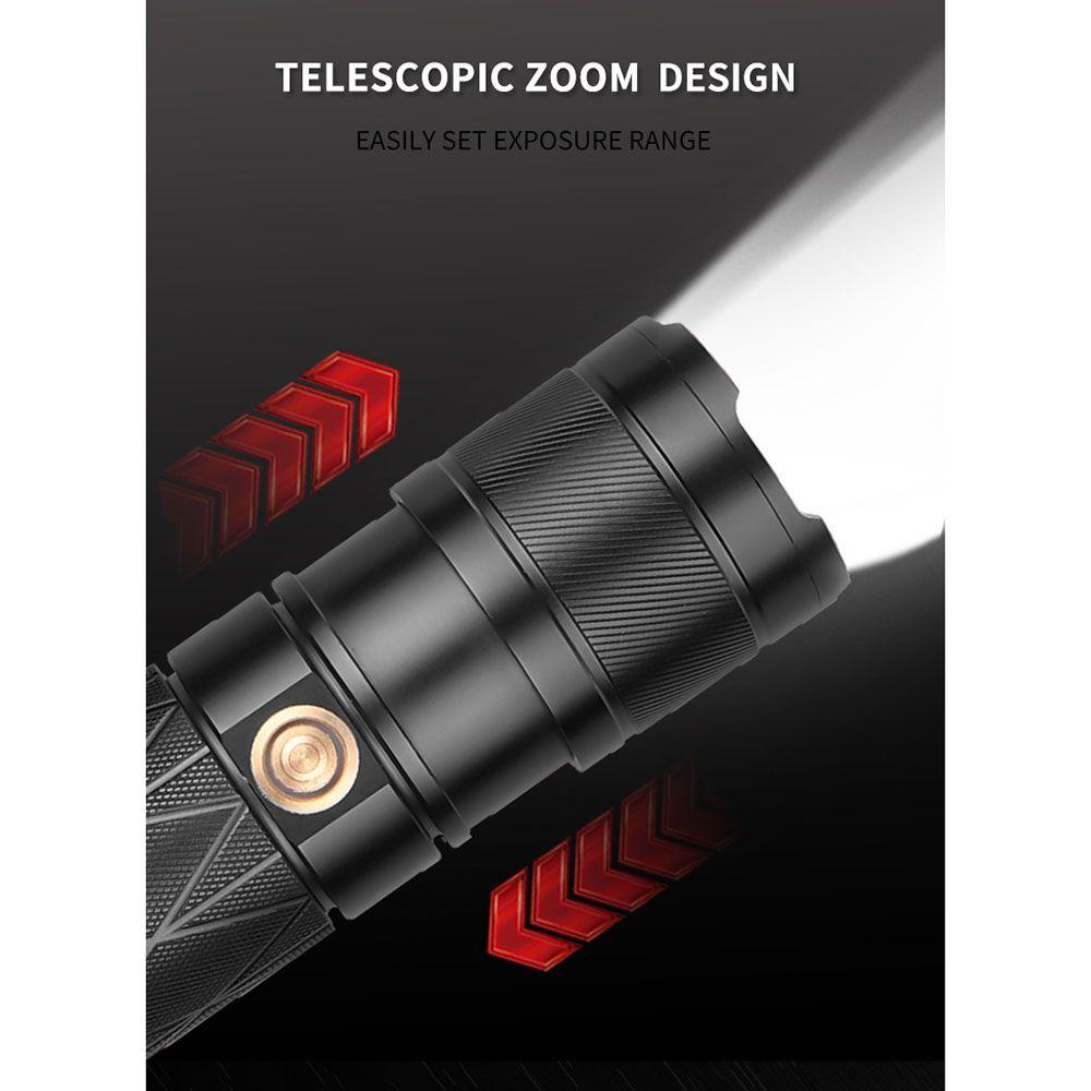 Đèn Pin LED laser 5 Chế Độ Siêu Sáng Xhp90 Ánh Sáng Dùng Ngoài Trời