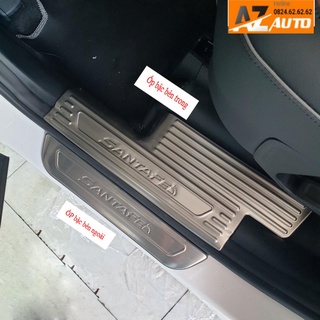 Bộ Ốp bậc cửa, Nẹp bước chân Hyundai Santafe 2019-2023 – INOX(hàng cao cấp)