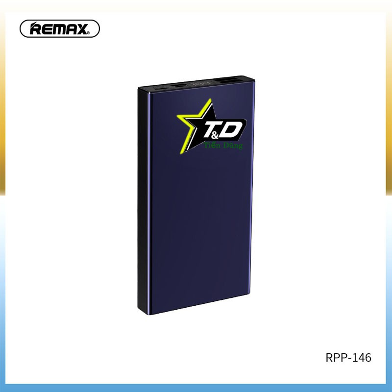 Pin sạc dự phòng 10.000mAh Remax RPP-146 mỏng và gọn có cổng vào chân iphone Micro và Type-C