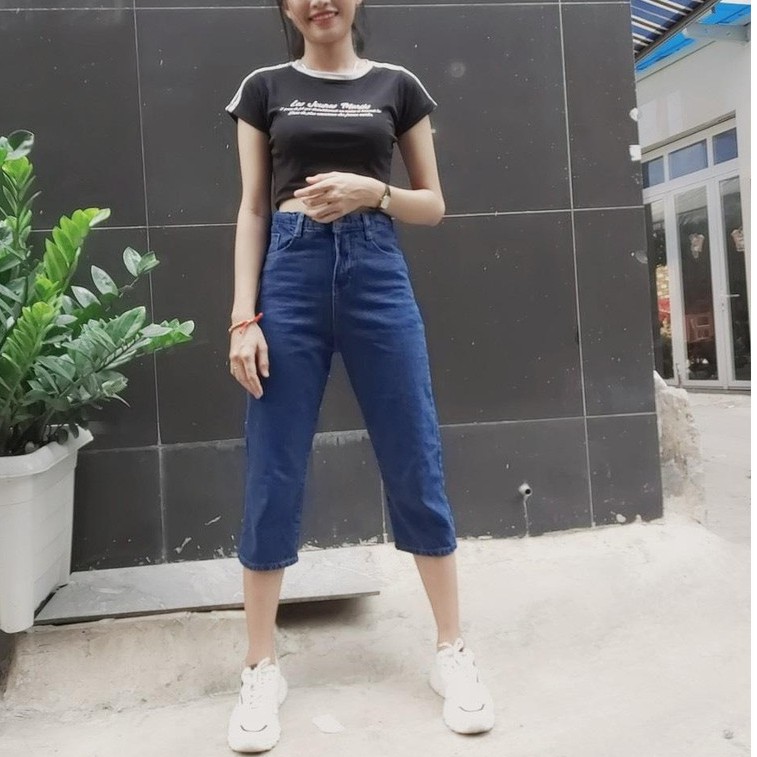 Quần jean nữ LỠ QUA GỐI màu xanh đậm siêu xinh mtts1-1
