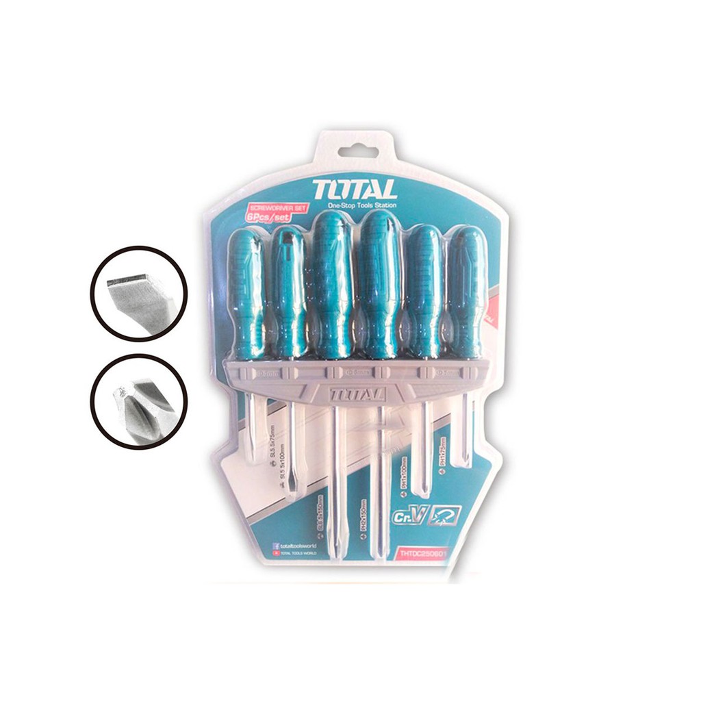 BỘ TUA VÍT DẸP VÀ BAKE 6 CHI TIẾT TOTAL THTDC250601  BỘ TUỐC NƠ VÍT TOTAL