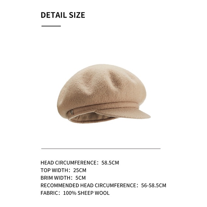 OhSunny Mũ beret vải len giữ ấm thời trang Hàn Quốc cho nữ