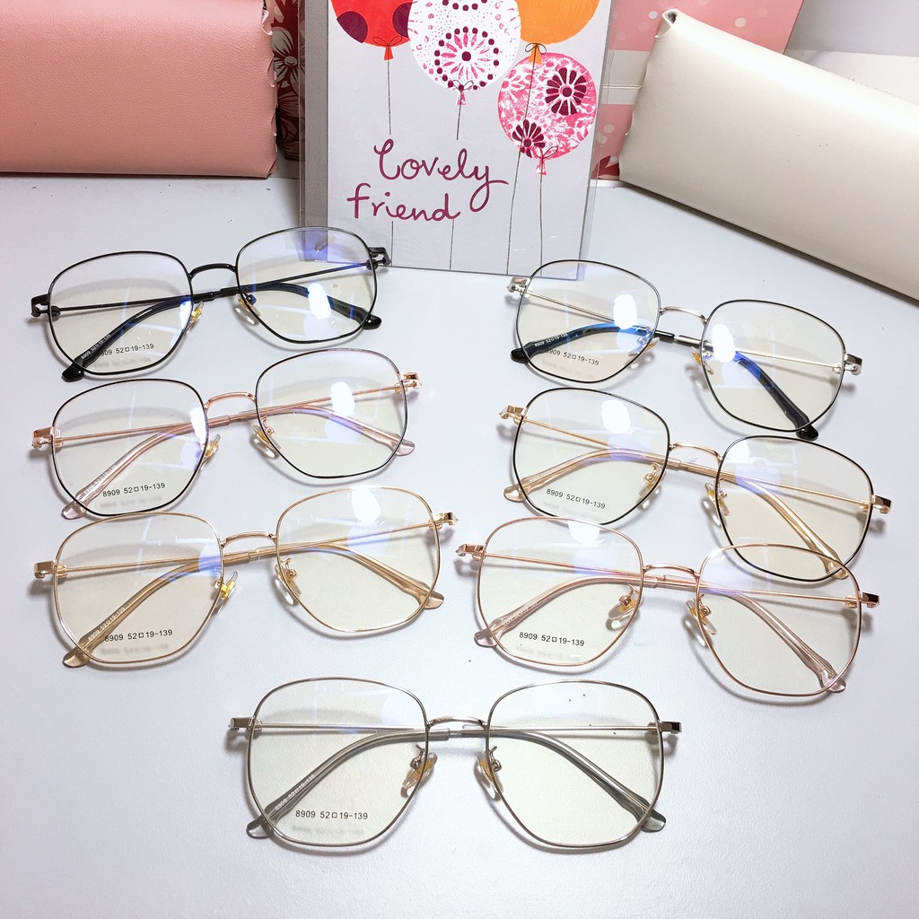 [Gía siêu rẻ] Gọng kính vuông 8909 nhận cắt cận viễn loạn