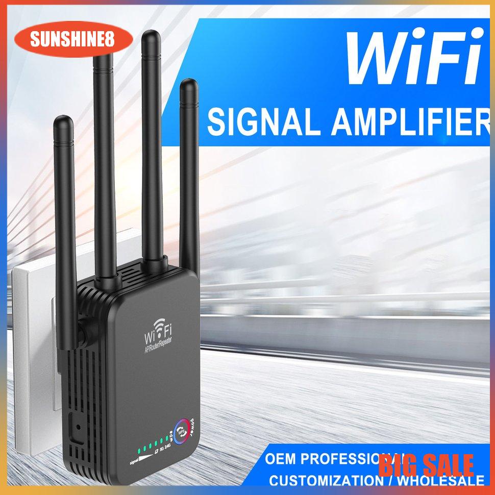 【SUN】Wifi Router 1200Mbps Mini Gigabit Dual Band 5G Network Repeater Signal Booster