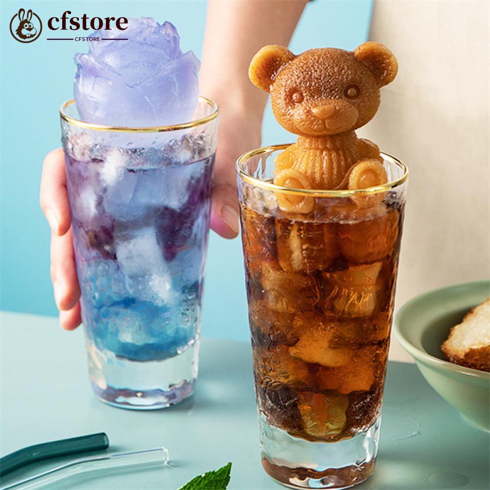 Khuôn Silicone Làm Đá Hình Gấu Và Hoa Hồng Cho Quán Cà Phê I6P1