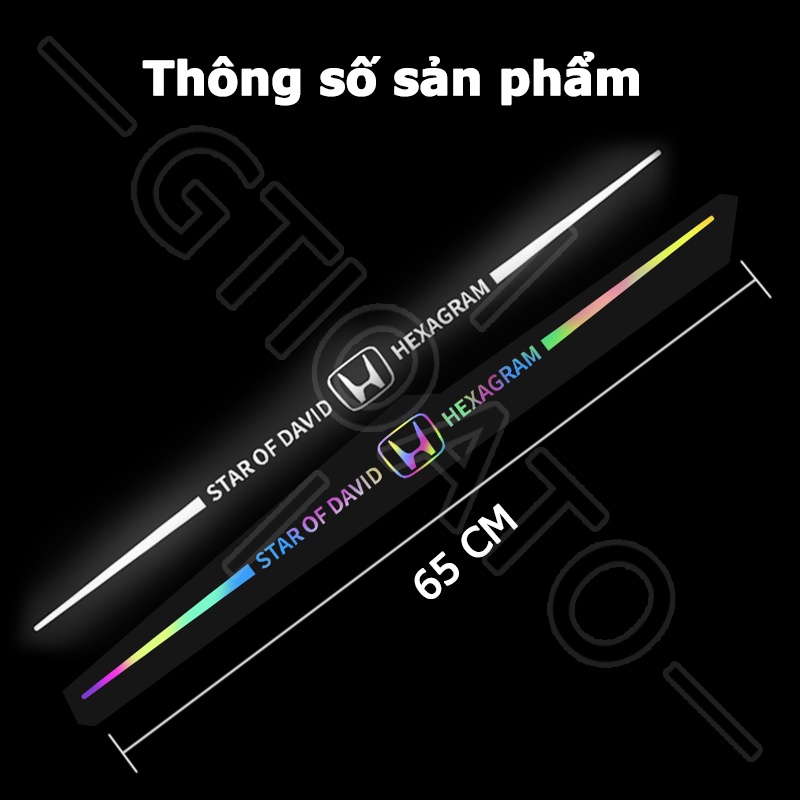 GTIOATO Decal DáN Xe MiếNg DáN Xe Bảy Màu HìNh DáN Xe GiấY DáN Xe Thời Trang Mát DáN Xe PhảN Quang Dán Trang Trí Xe Hơi Trang Trí Ô Tô For Honda City BRV Civic Jazz Brio CRV Accord HRV Mobilio Odyssey Fit
