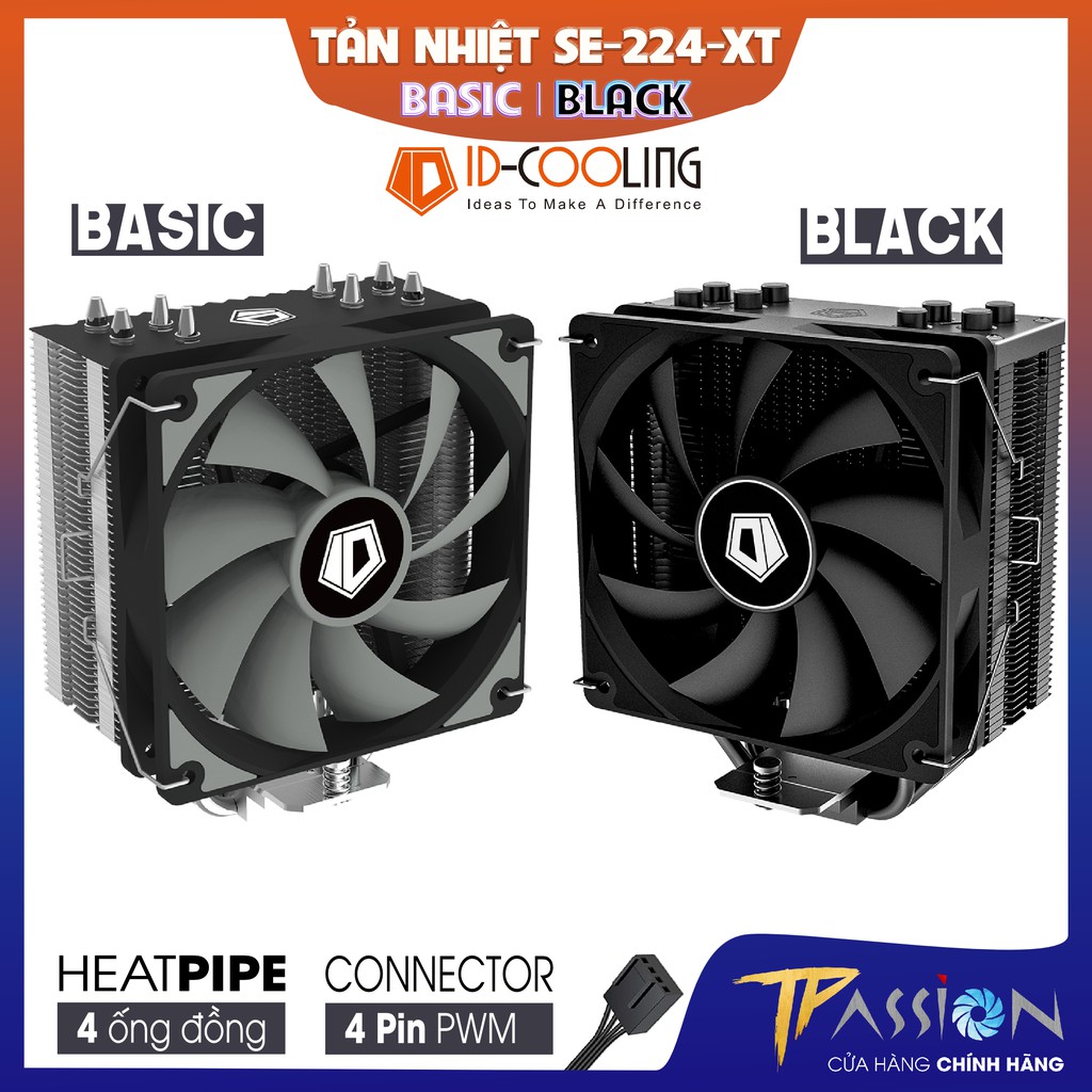 [Mã ELHAMS5 giảm 6% đơn 300K] Tản nhiệt khí CPU ID-Cooling SE-224-XT BASIC BLACK - Hàng chính hãng, hiệu năng cao