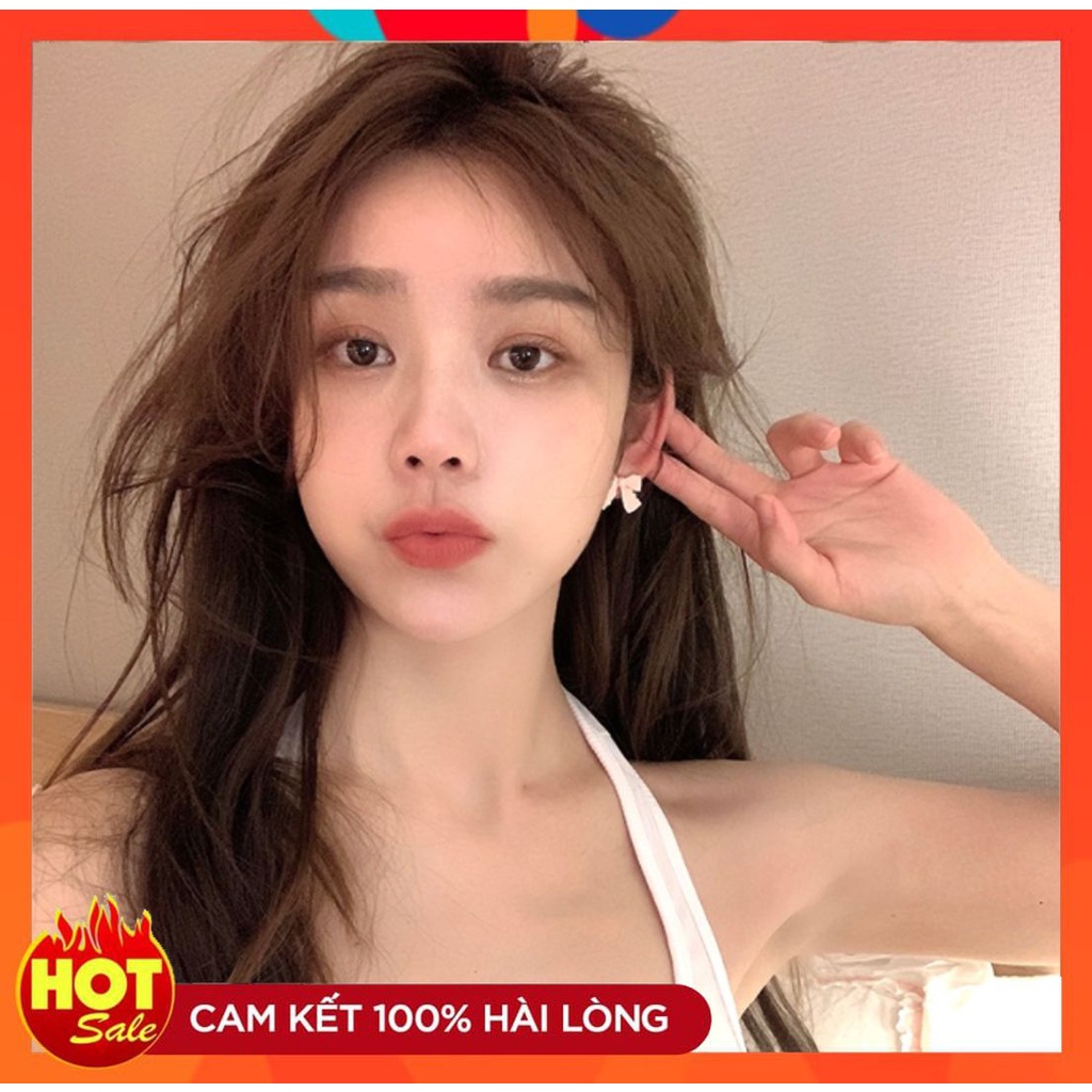 [HOT] BÔNG TAI KHUYÊN TAI HÌNH NƠ TRẮNG THỜI TRANG MÙA HÈ PHONG CÁCH HÀN QUỐC 221BT013