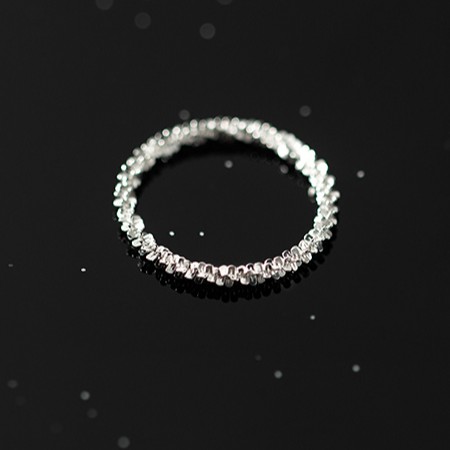 Nhẫn nữ nhẫn bạc s925 tròn phong cách Hàn Quốc dây xoắn lấp lánh có size Cá jewelry