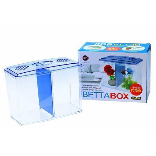 Hộp nuôi cá betta box hai ngăn bằng nhựa (mica)