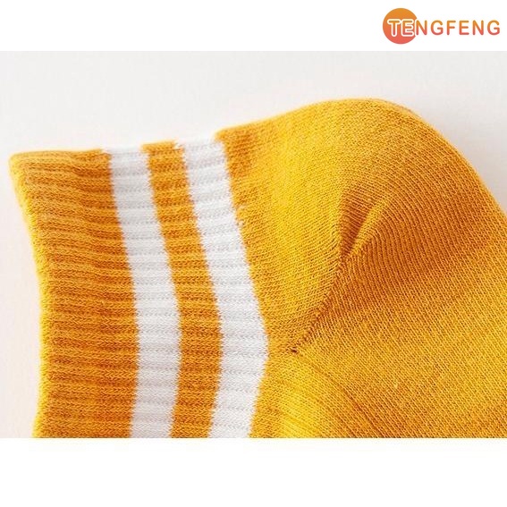 Vớ cotton Xuân Hè Hai Sọc Màu Sắc Tươi Tắn Phong Cách Hàn Quốc Cho Nữ