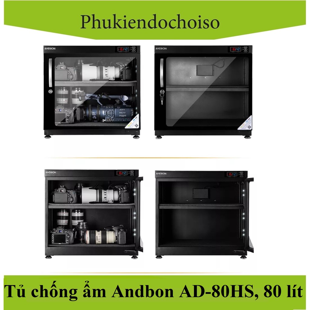 Tủ chống ẩm Andbon AD-80HS -Taiwan . Tặng 01 bộ vệ sinh máy ảnh 8 in 1