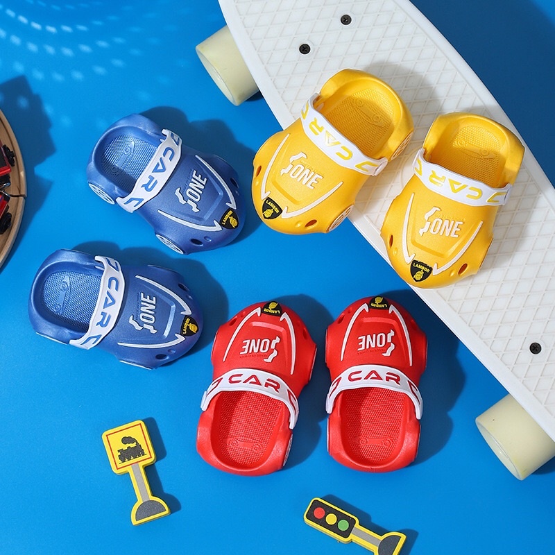 Dép cho bé, dép sục cross cho bé trai bé gái hình Oto từ 1-4 tuổi