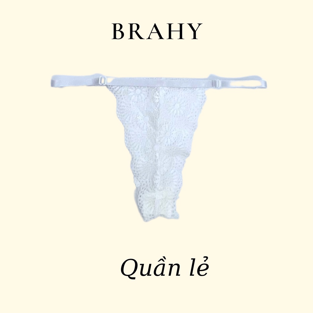Bộ đồ lót nữ ren sexy trắng đơn giản có mút hàng thiết kế siêu cấp BRAHY một 023