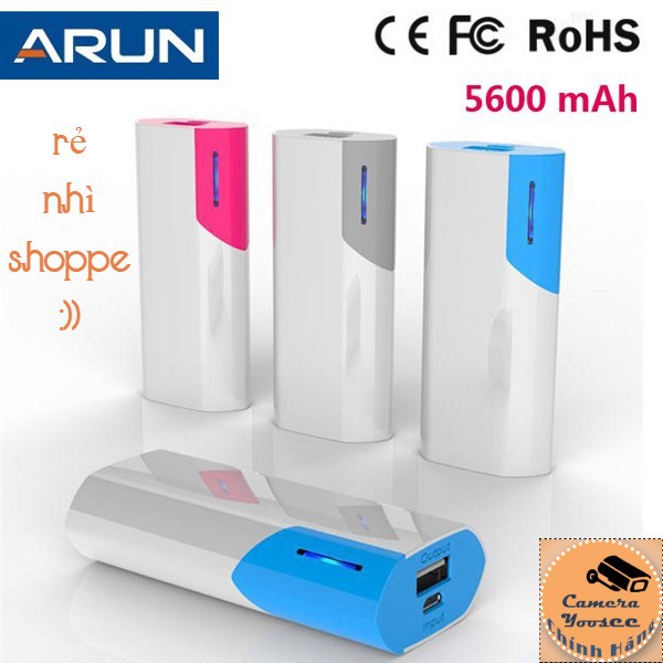 SẠC DỰ PHÒNG CHÍNH HÃNG ARUN CAO CẤP - DUNG LƯỢNG 5600mah