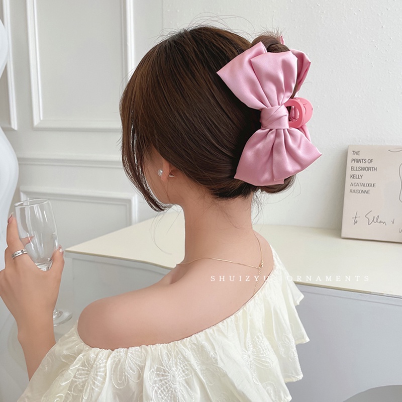 Kẹp Tóc Nơ Màu Sắc Đơn Giản Phong Cách Hàn Quốc