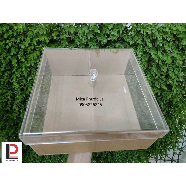 Hộp mica đựng khẩu trang 2 ngăn theo yêu cầu