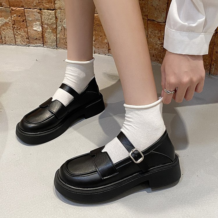 Giày búp bê đế bằng mũi vuông dây quai cài ngang phong cách Mary Jane nữ tính xinh xắn - Mã G64