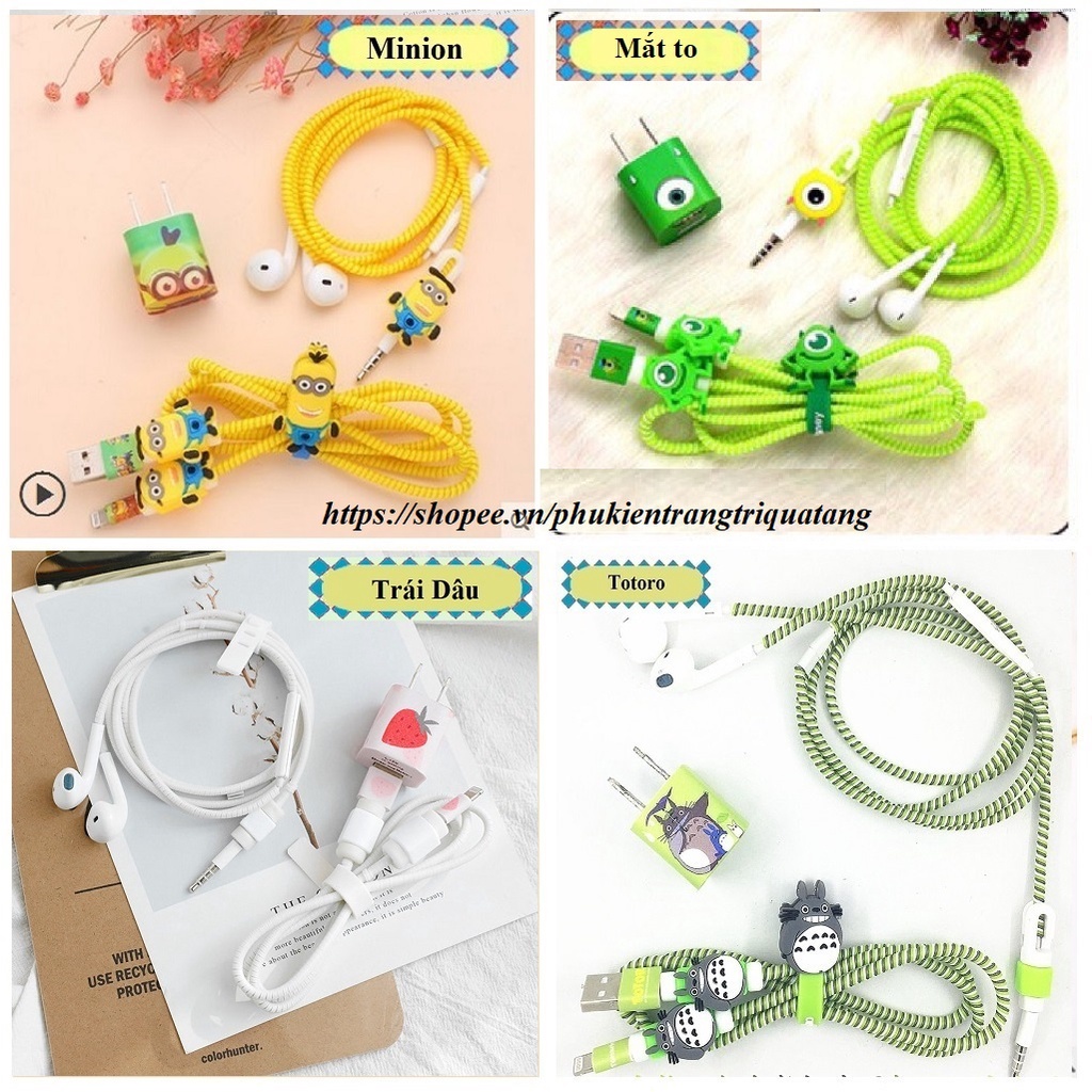 Dây quấn sạc | Dây quấn tai nghe cho IPhone nhiều skin siêu cute để chọn