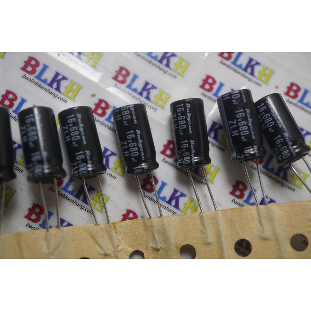 10 Tụ hóa 16V 680uF 8x16 105 độ chính hãng Rubycon