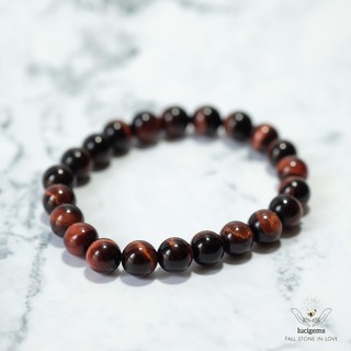 Vòng tay mắt hổ nâu đỏ - Lucigems