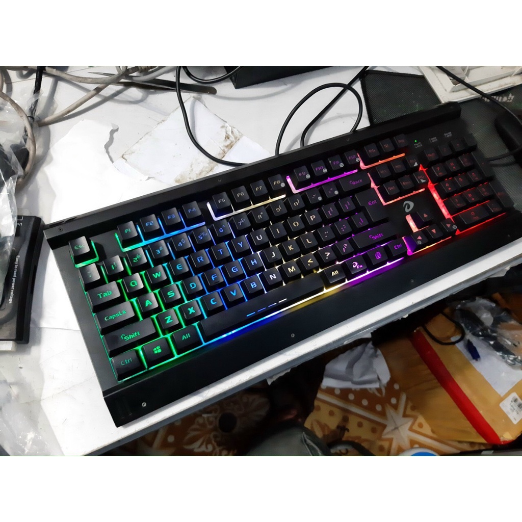 Bàn phím giả cơ chơi game Dareu LK145 LED RGB đổi màu cũ dùng tốt, _Bàn gaming LK145