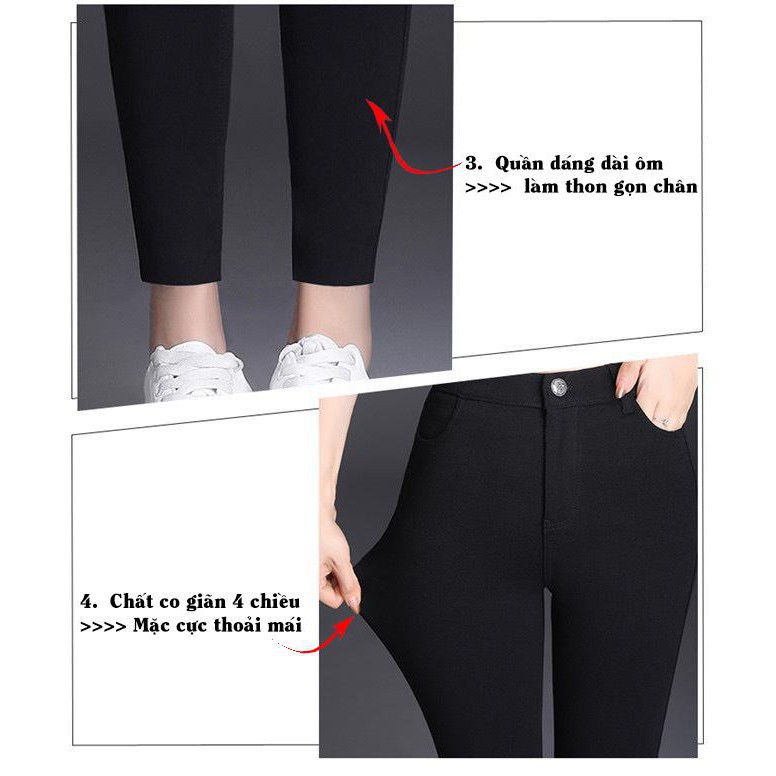 Quần treggingm legging nữ cạp khóa chất vải umi hàn co giãn 4c cao cấp