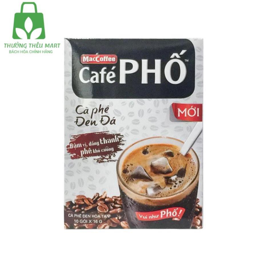 Cà Phê Đen Đá Hòa Tan MacCoffee Café Phố Hộp 160g (10 gói x 16g)