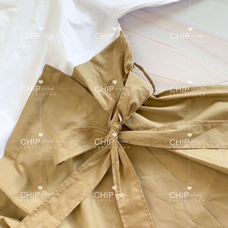 ÁO KIỂU PHỐI KAKI THẮT NƠ KOREA STYLE