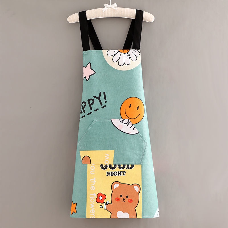 Tạp Dề Bằng Vải Canvas Thoáng Khí Chống Nước Chống Mòn Thời Trang Hàn Quốc