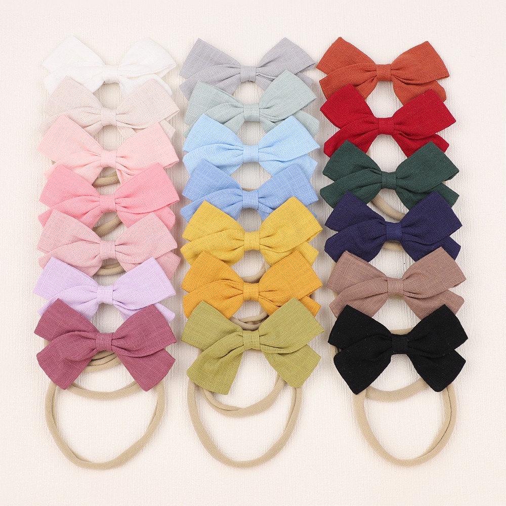 Băng đô KIDSBOWS nylon co giãn đính nơ xinh xắn cho bé gái
