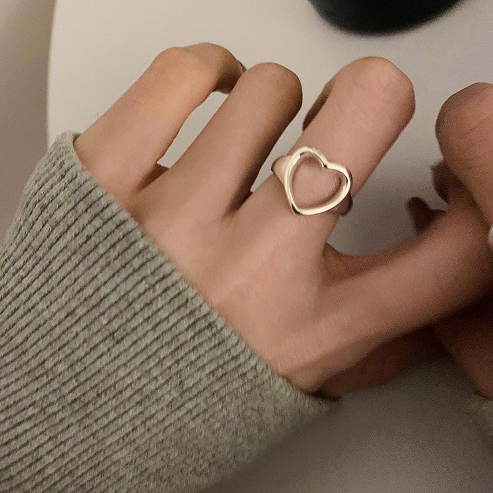 Nhẫn Hở VANES1 Họa Tiết Hình Học / Trái Tim Phong Cách Vintage Thanh Lịch Cho Nữ