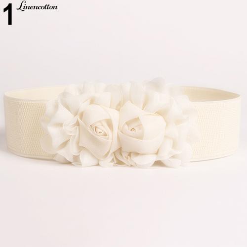 Thắt Lưng Co Giãn Hình Hoa Màu Trơn Cho Nữ
