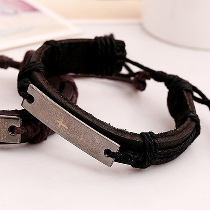 Vòng đeo tay hình chữ thập thời trang dành cho nam và nữ