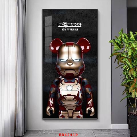 Tranh Đơn Dài Chú Gấu bearbrick/ Kaws Treo Tường Phòng Khách/ Phòng Game/ Quà Tặng Khách Hàng