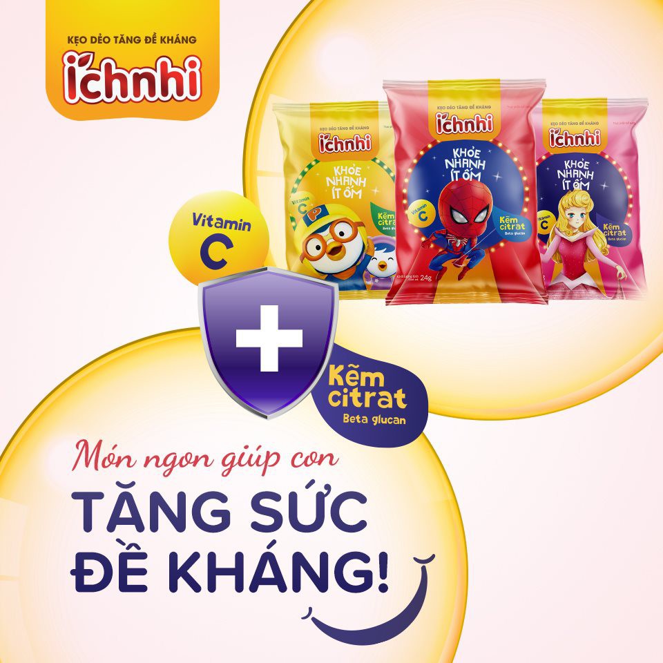 Kẹo dẻo Ích Nhi - Tăng sức đề kháng cho bé ( Dây 10 gói )