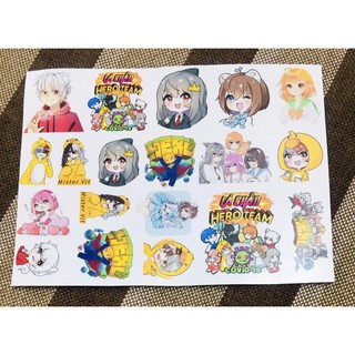 sticker hero team 30-50 cái ép lụa cắt laze ép lụa bóc dán / hình dán hero team
