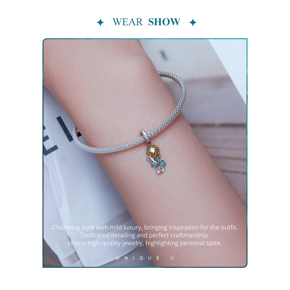 BAMOER Hạt Xỏ Lỗ Bằng Bạc 925 Dùng Làm Trang Sức Thời Trang DIY