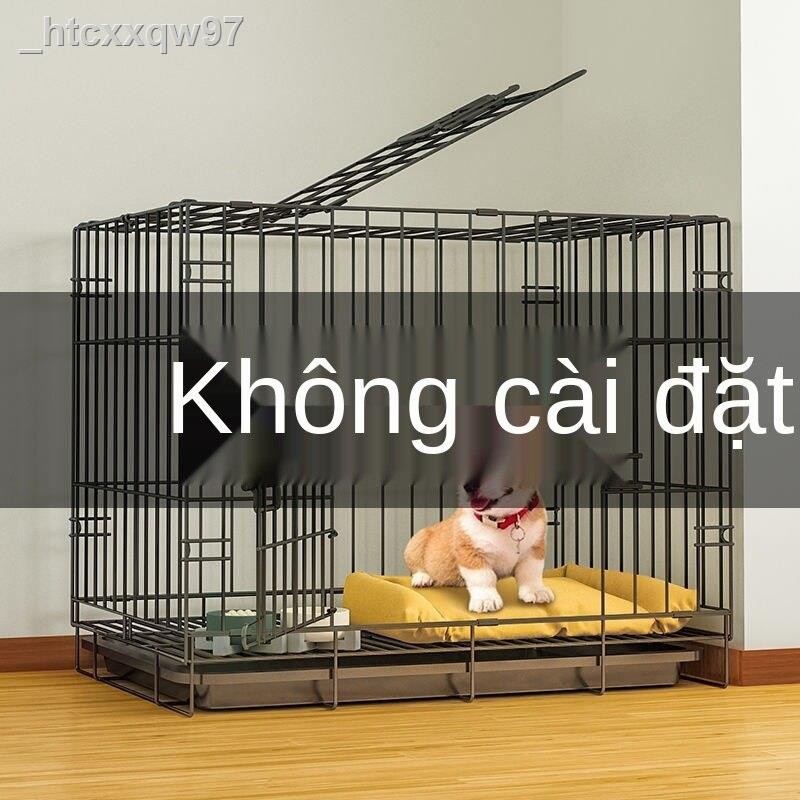 Chuồng chó nhỏ vừa mèo thỏ gà trong nhà có khay ngăn cách vệ sinh thú cưng Corgi Teddy