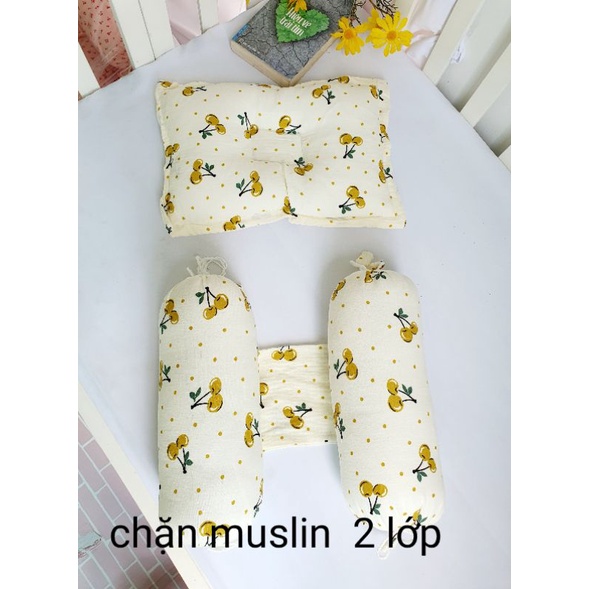 bộ chặn xô MUSLIN (2lớp ruột bông ORAGNIC kháng khuẩn)