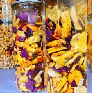 Trái Cây Sấy vụn nhưng vẫn có đầy đủ 6 vị- ăn vặt mẹ min