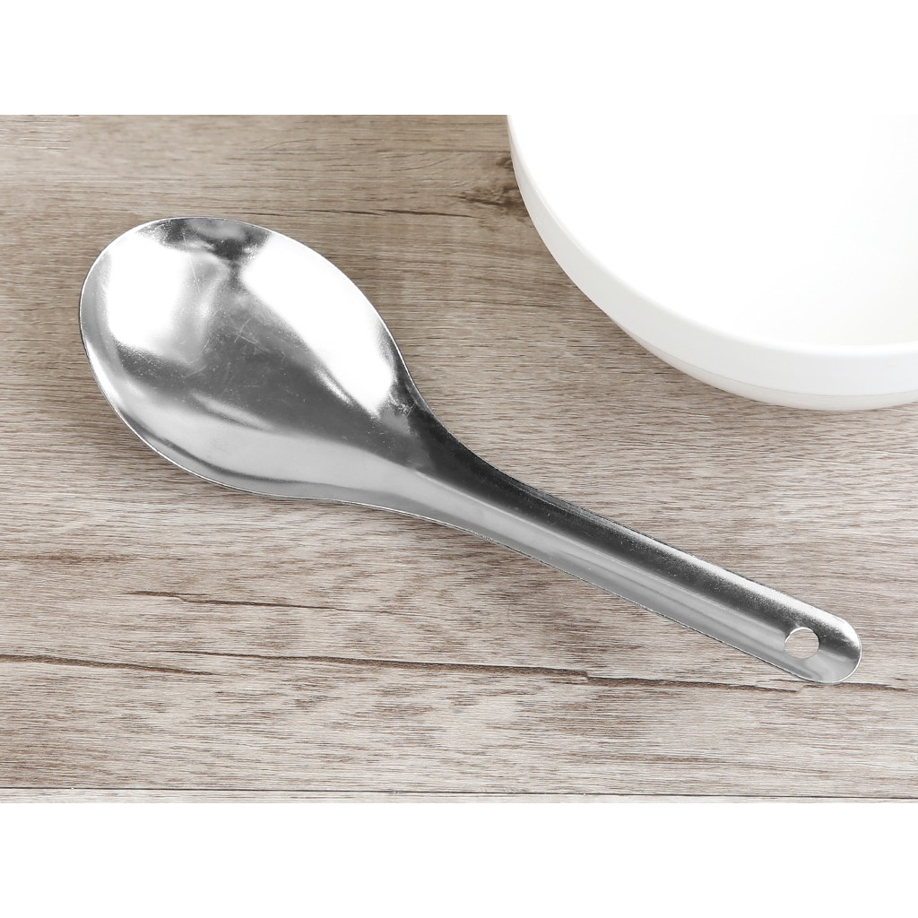 Vá múc canh và múc cơm inox cao cấp chất liệu inox sáng bóng, bền bỉ, hạn chế rỉ sét