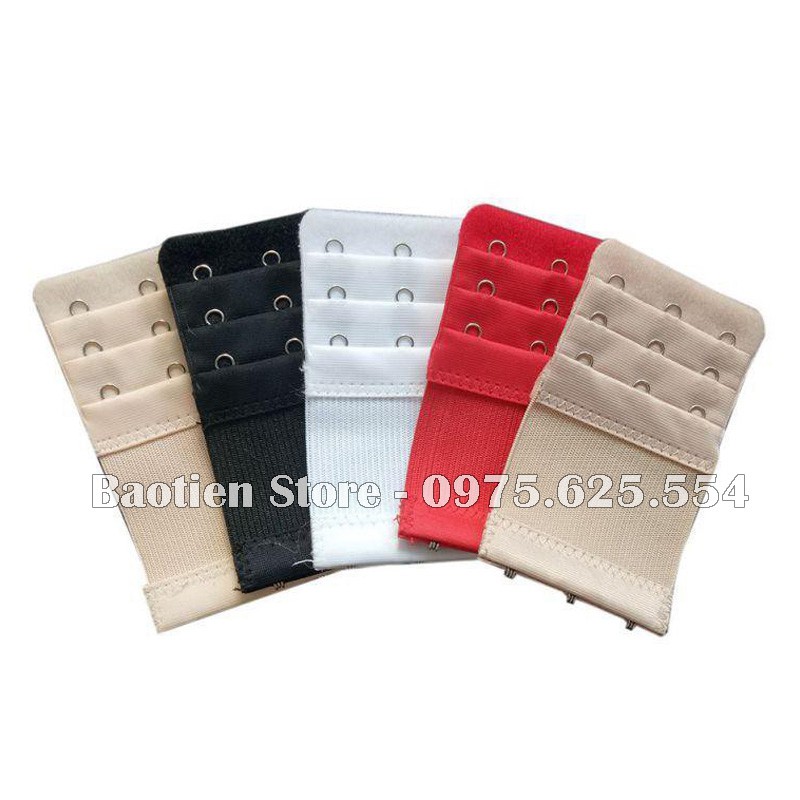 Móc nối dây áo ngực có chun co giãn loại 3, 4 móc, miếng nới rộng dây áo ngực PK02
